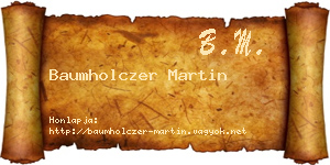 Baumholczer Martin névjegykártya